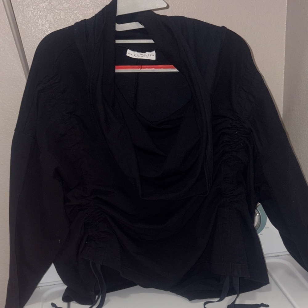 Bryn Walker XL Black Draped Ruched Front top- excellent condition